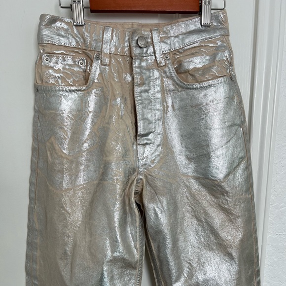 Zara Straight Leg, Cotton, Silver Jeans | 2 - Picture 2 of 16